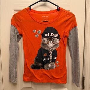 Orange and Gray Cat Graphic OSU Kids Shirt like new girls size 8